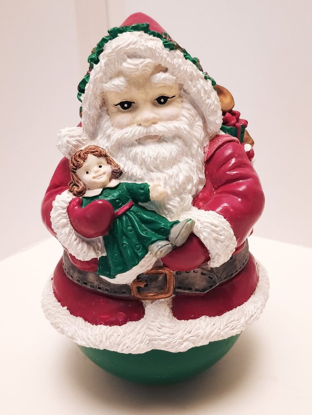 Vintage Carlton Cards Roly Poly Santa, Rocking Christmas Figurine, About 6" Tall